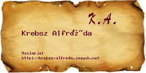 Krebsz Alfréda névjegykártya